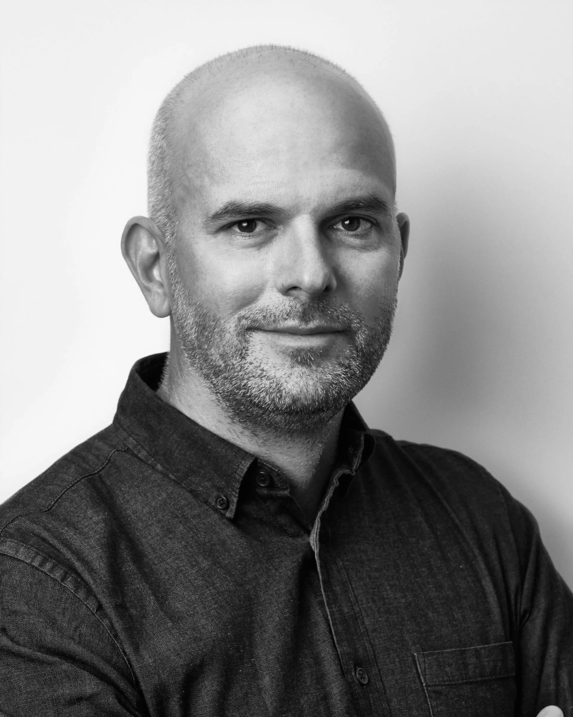 A black and white portrait David Duncan Morris