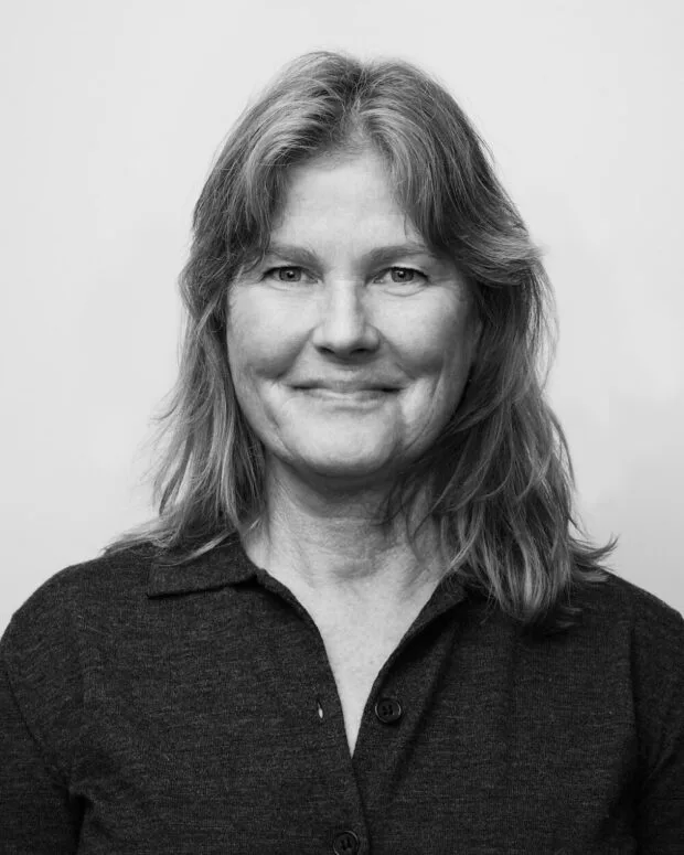A black and white portrait of Rebecca-Taudvin