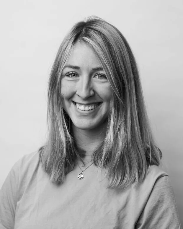 A black and white portrait of Tali Amero
